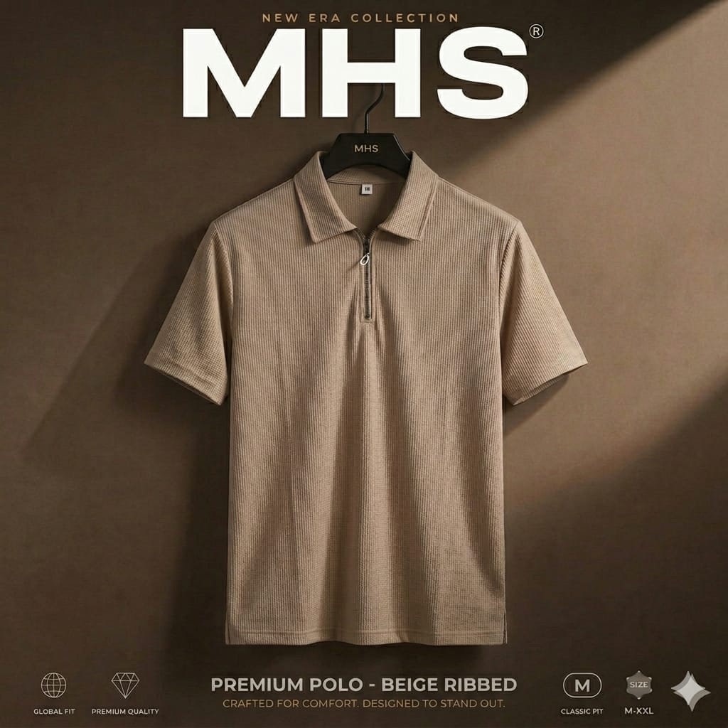 Premium Textured Zip Polo Shirt