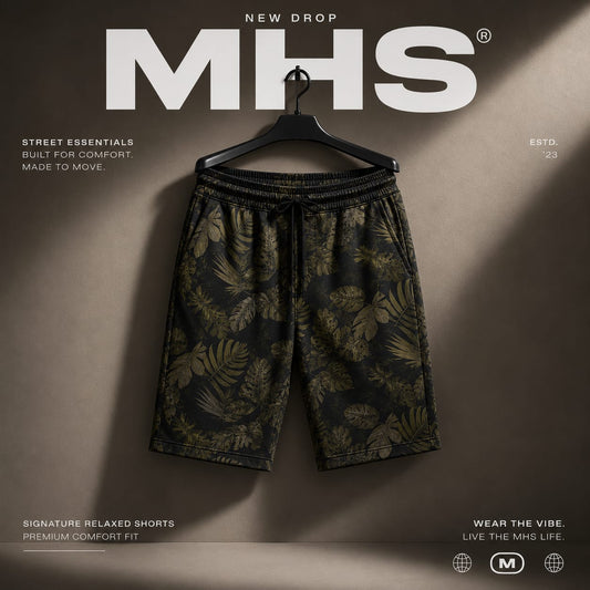 MHS Urban Leaf Print Shorts